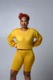 Fuzzy Feelings Short Set (Mustard)