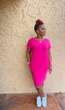 Everyday Tee Dress (Hot Pink)