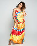 Color Explosion Maxi Dress (Orange)