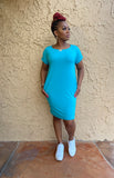 Everyday Tee Dress (Ice Blue)